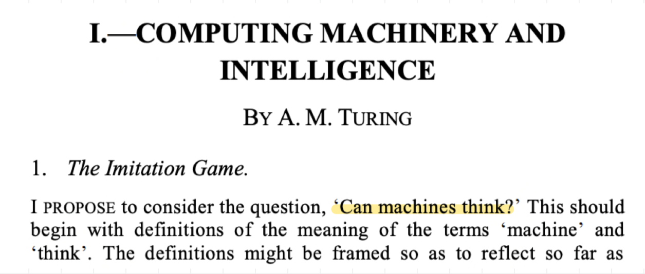 앨런 튜링 - Can machines think?